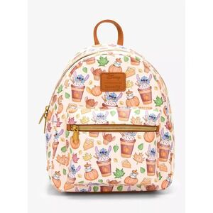Loungefly Disney Lilo and‎ Stitch Pumpkin Spice Stitch Latte Mini Backpack